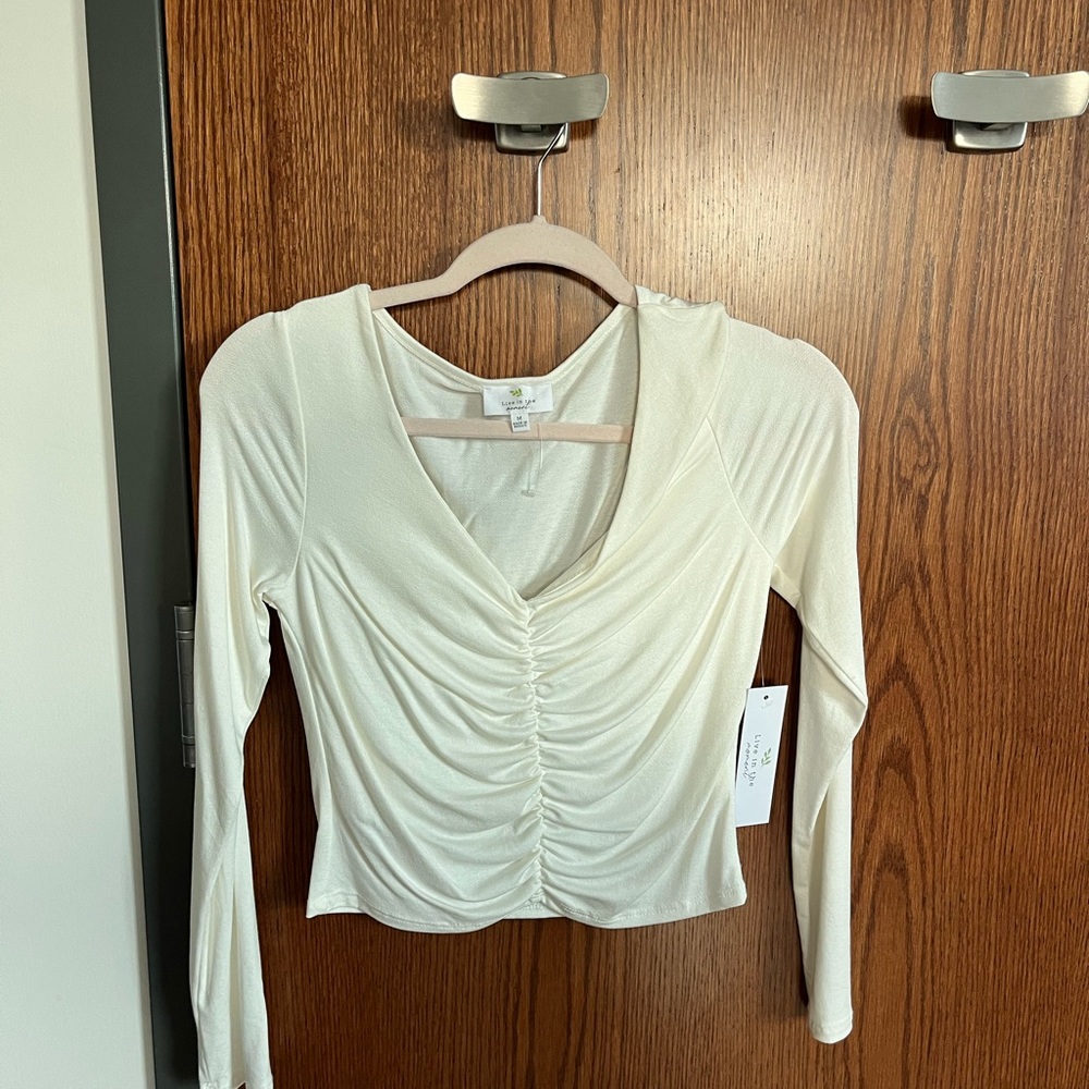 long sleeve white top